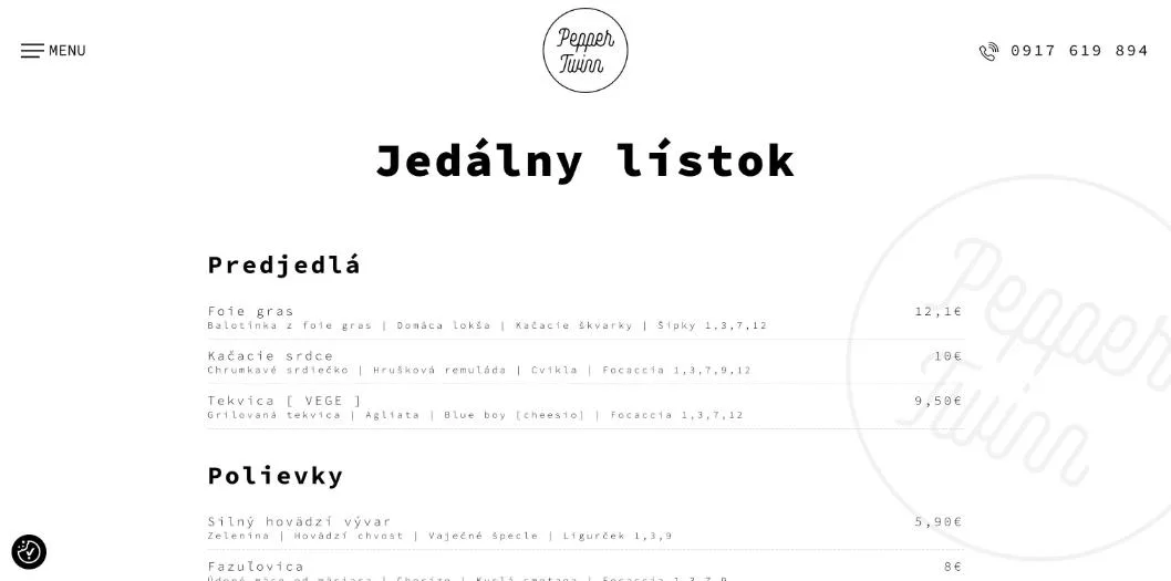Jedálny lístok