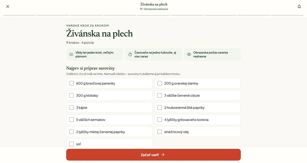 Režim varenia krok za krokom