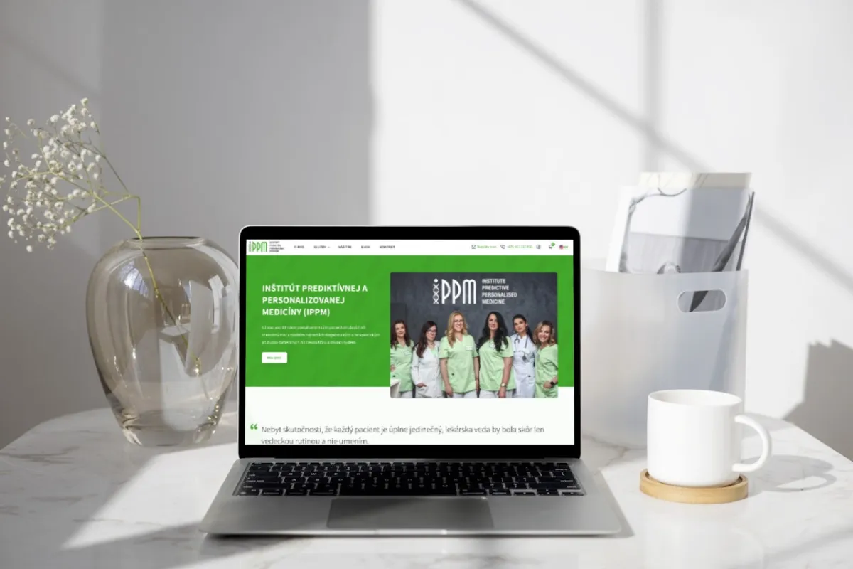 Web stránka pre Inštitút prediktívnej a personalizovanej medicíny Web stránka pre Inštitút prediktívnej a personalizovanej medicíny